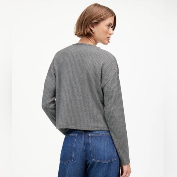 NWT Madewell Relaxed Button-Front Cardigan Gray S - Picture 3 of 10